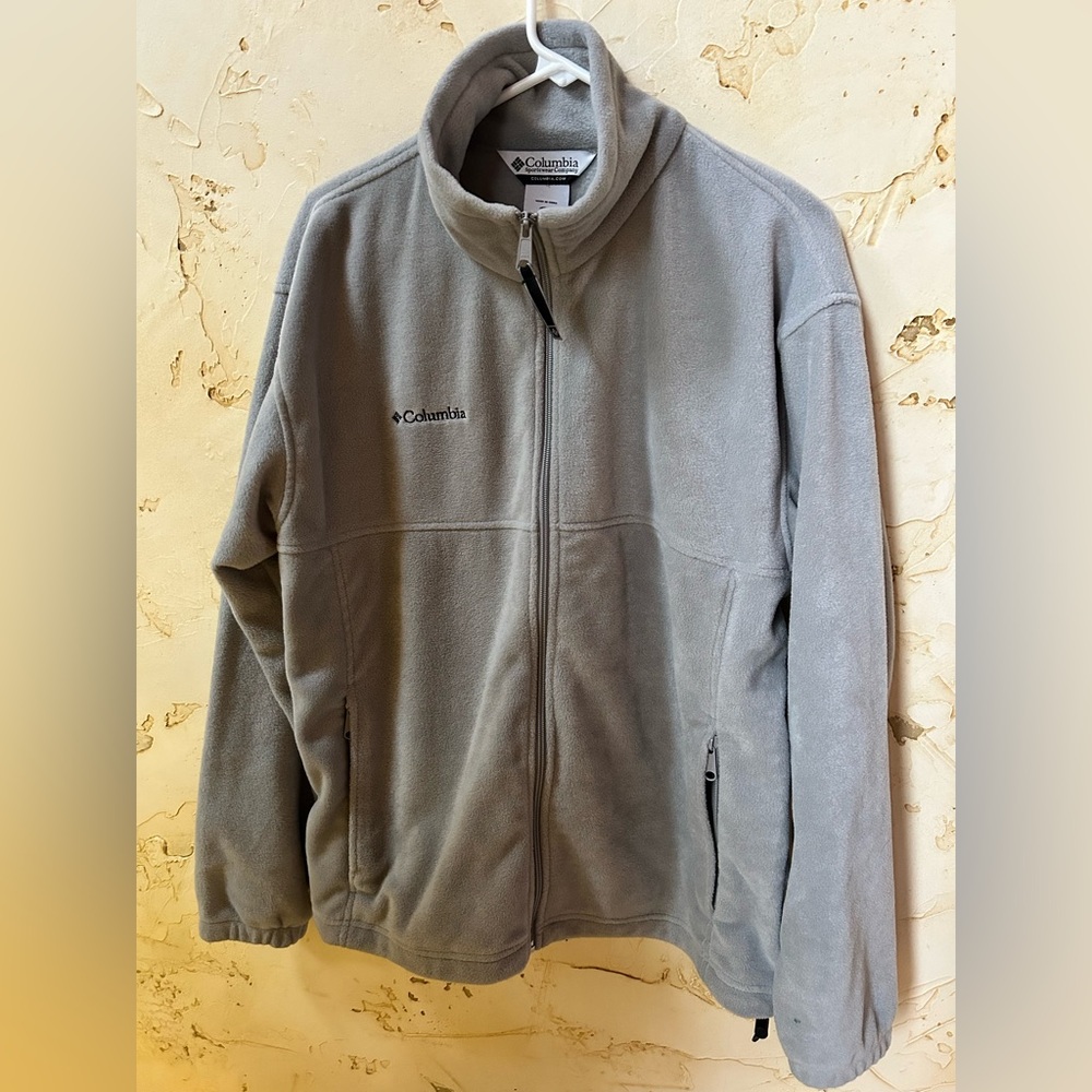 Columbia Men’s Gray Fleece Jacket L | Full-Zip | EUC Perfect Spring Coat